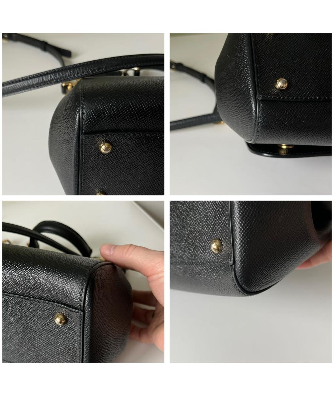 DOLCE&GABBANA Черная кожаная сумка с короткими ручками, фото 8