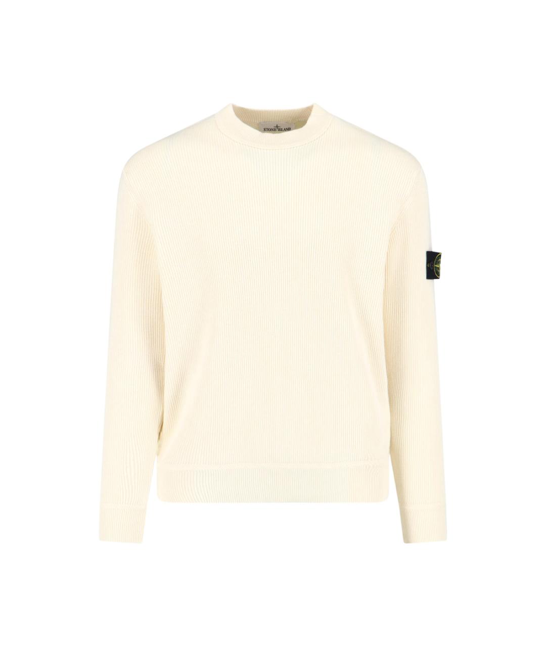 STONE ISLAND Бежевый хлопковый джемпер / свитер, фото 1