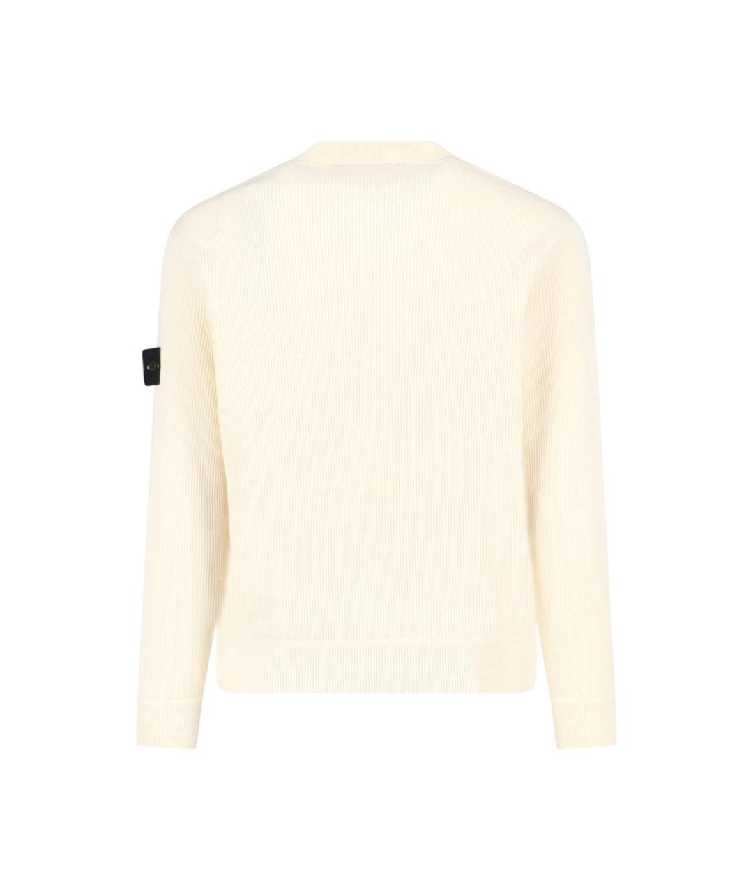 STONE ISLAND Бежевый хлопковый джемпер / свитер, фото 2