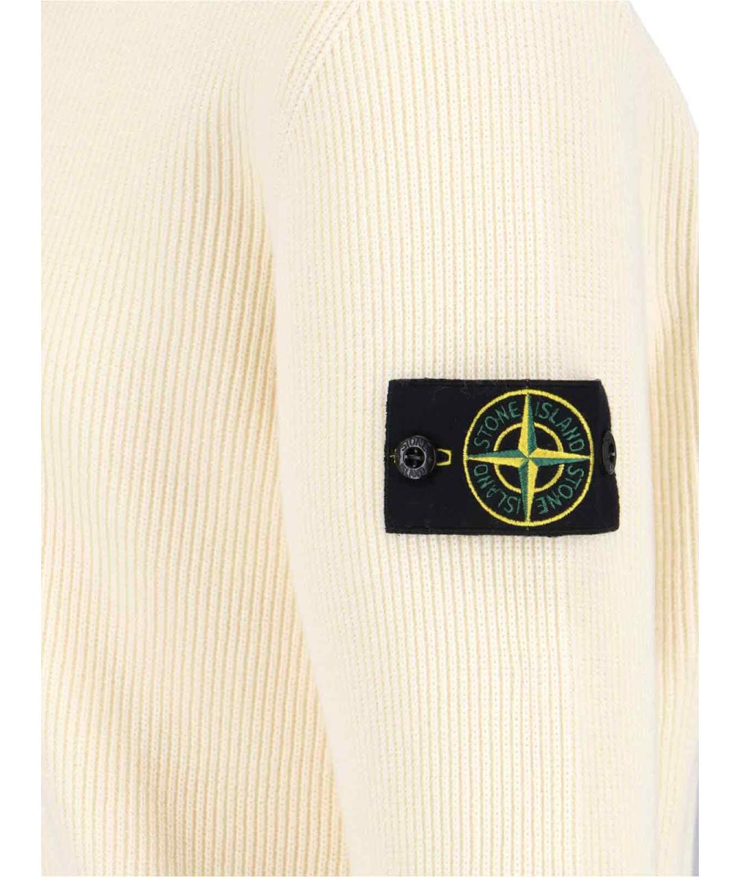 STONE ISLAND Бежевый хлопковый джемпер / свитер, фото 3
