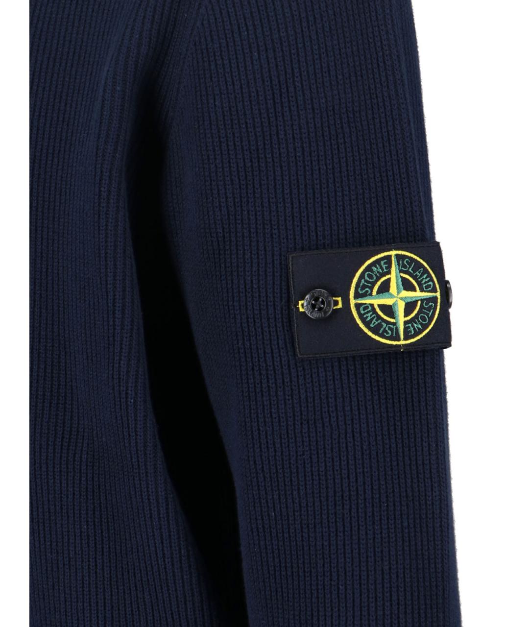 STONE ISLAND Синий хлопковый джемпер / свитер, фото 3