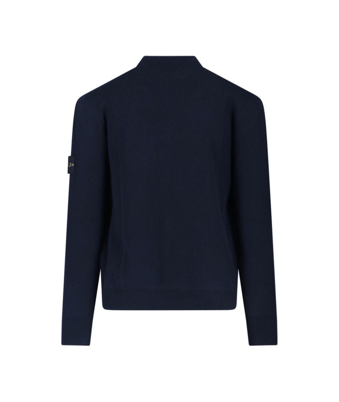 STONE ISLAND Синий хлопковый джемпер / свитер, фото 2