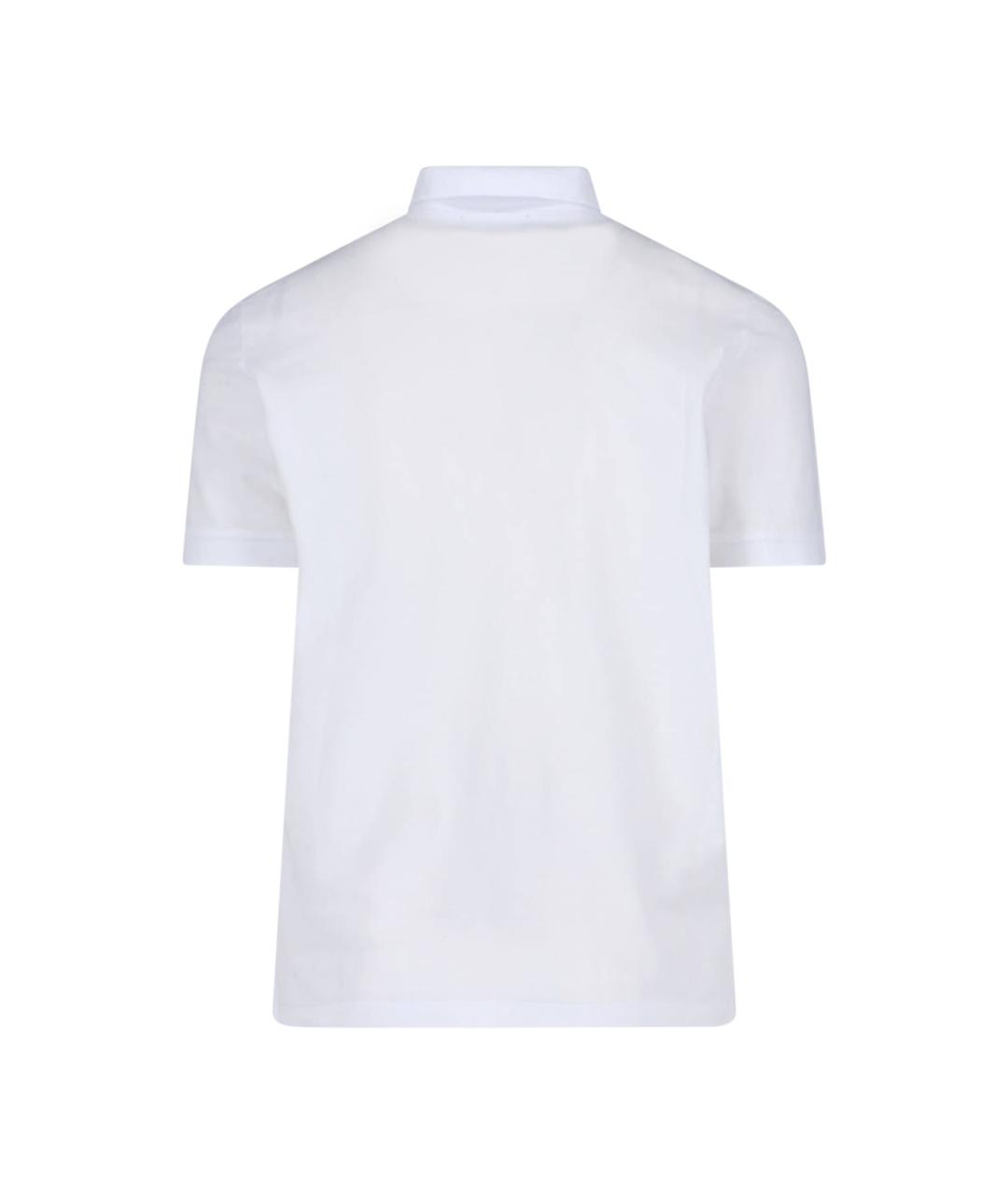 STONE ISLAND Белое хлопковое поло с коротким рукавом, фото 2