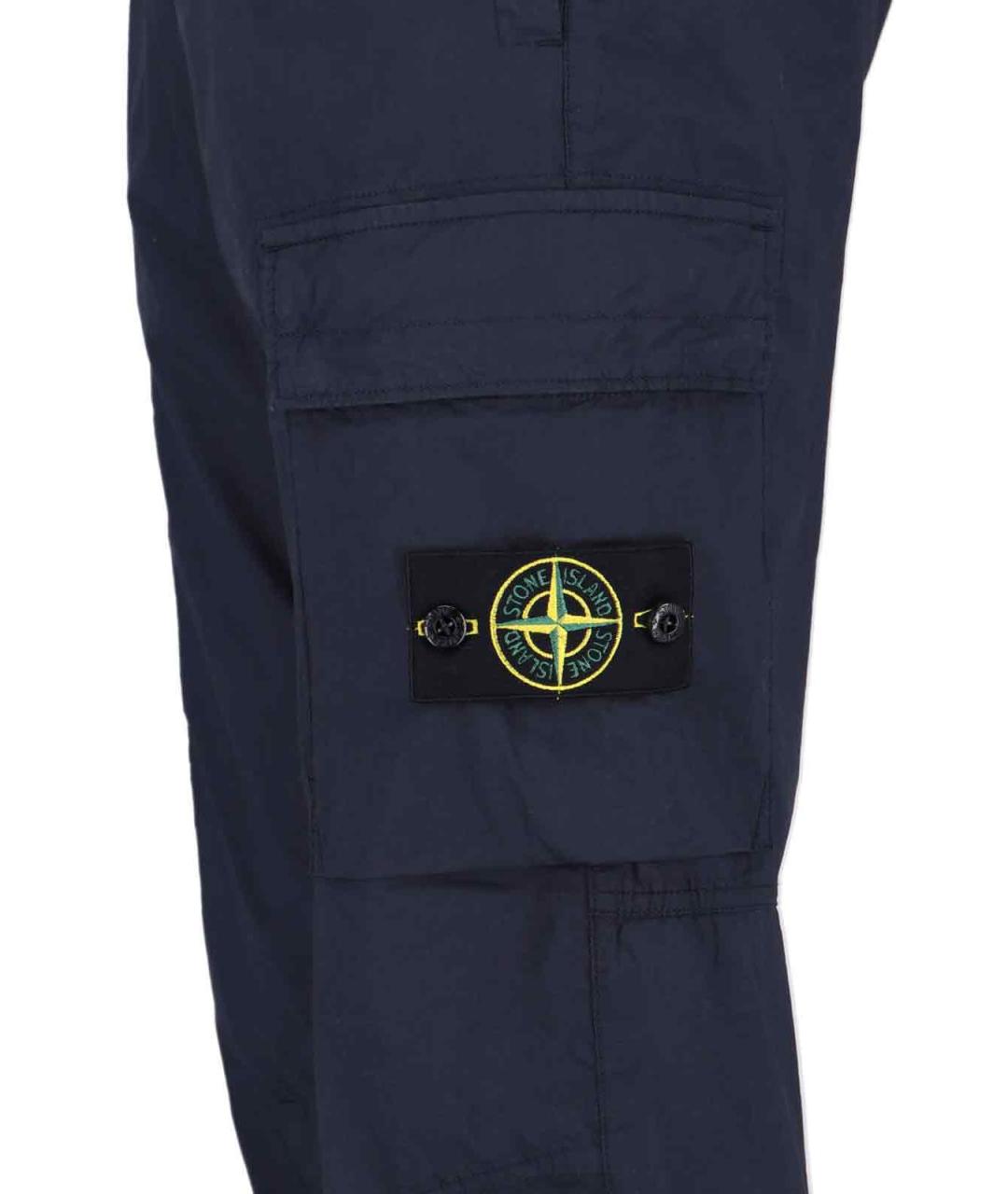 STONE ISLAND Синие хлопковые повседневные брюки, фото 4