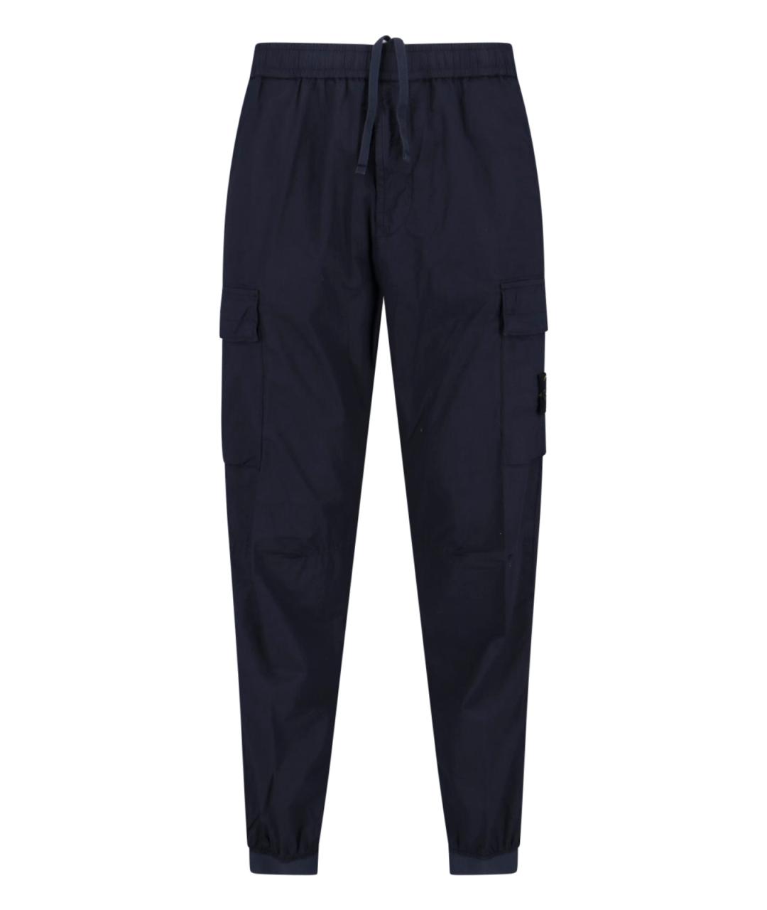 STONE ISLAND Синие хлопковые повседневные брюки, фото 1