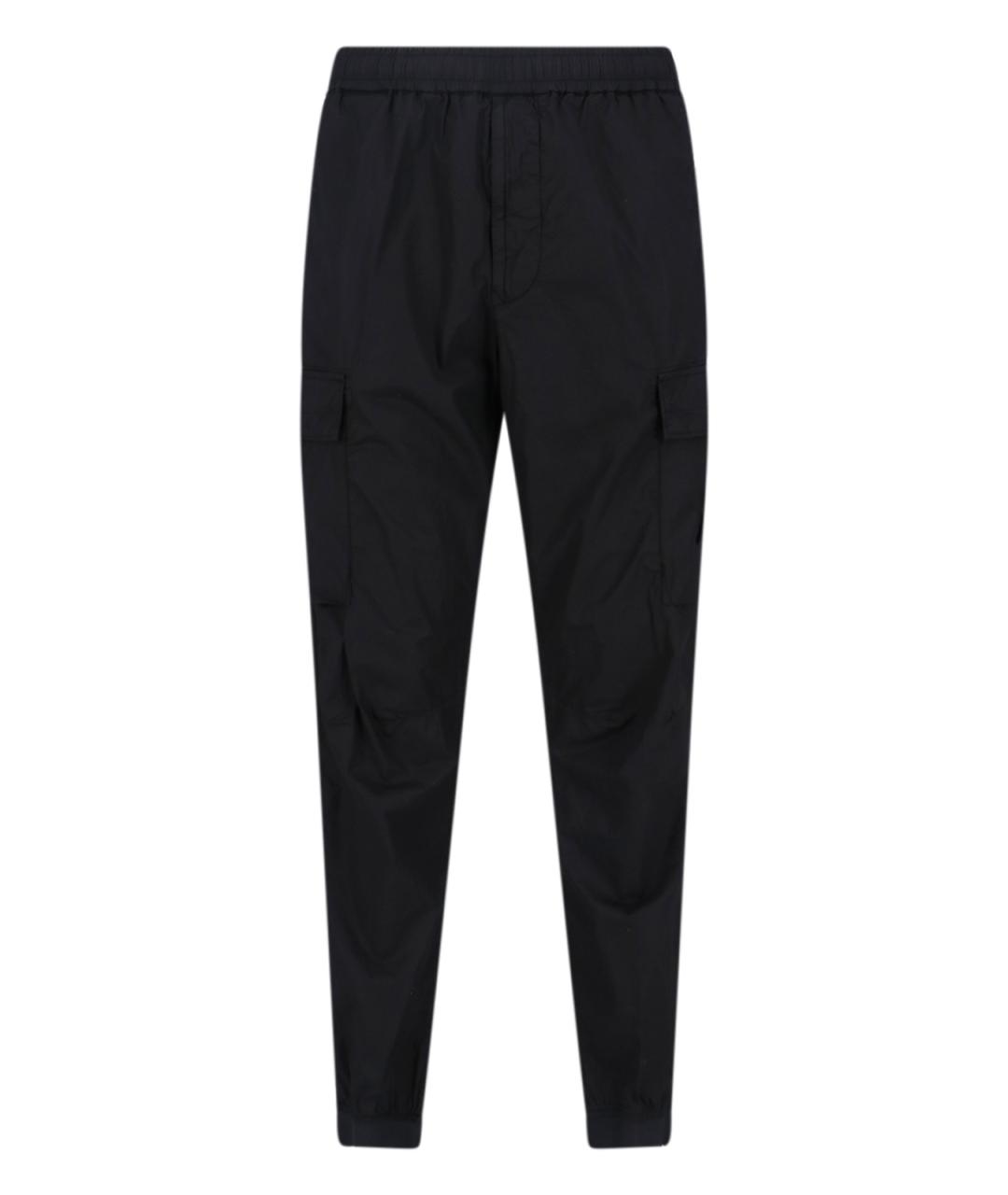 STONE ISLAND Черные хлопковые повседневные брюки, фото 1