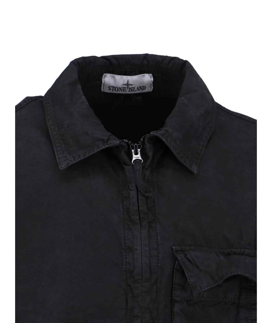 STONE ISLAND Черная хлопковая куртка, фото 5