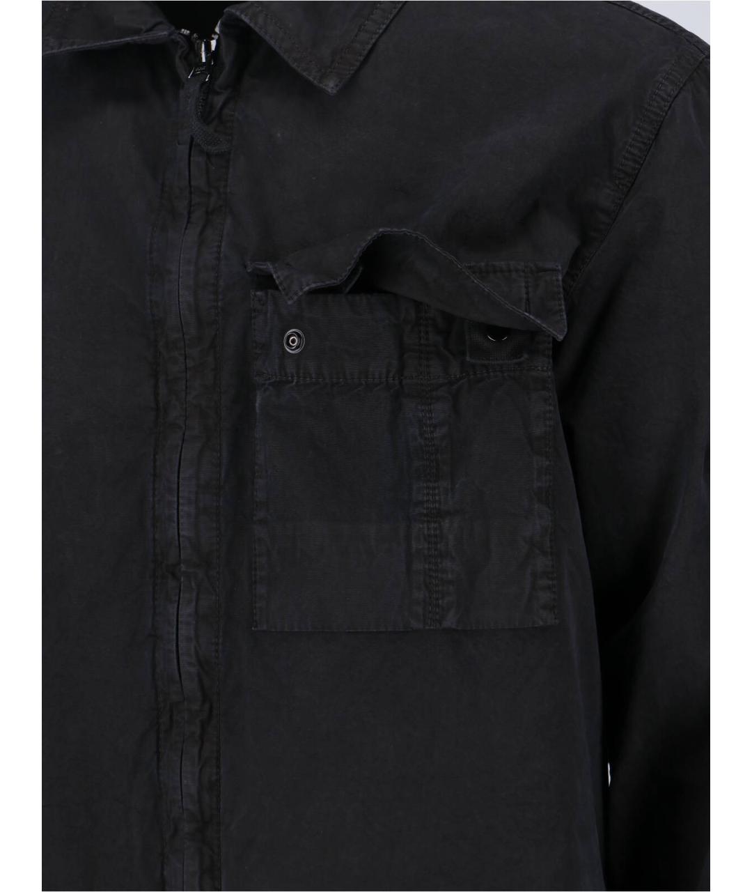 STONE ISLAND Черная хлопковая куртка, фото 4