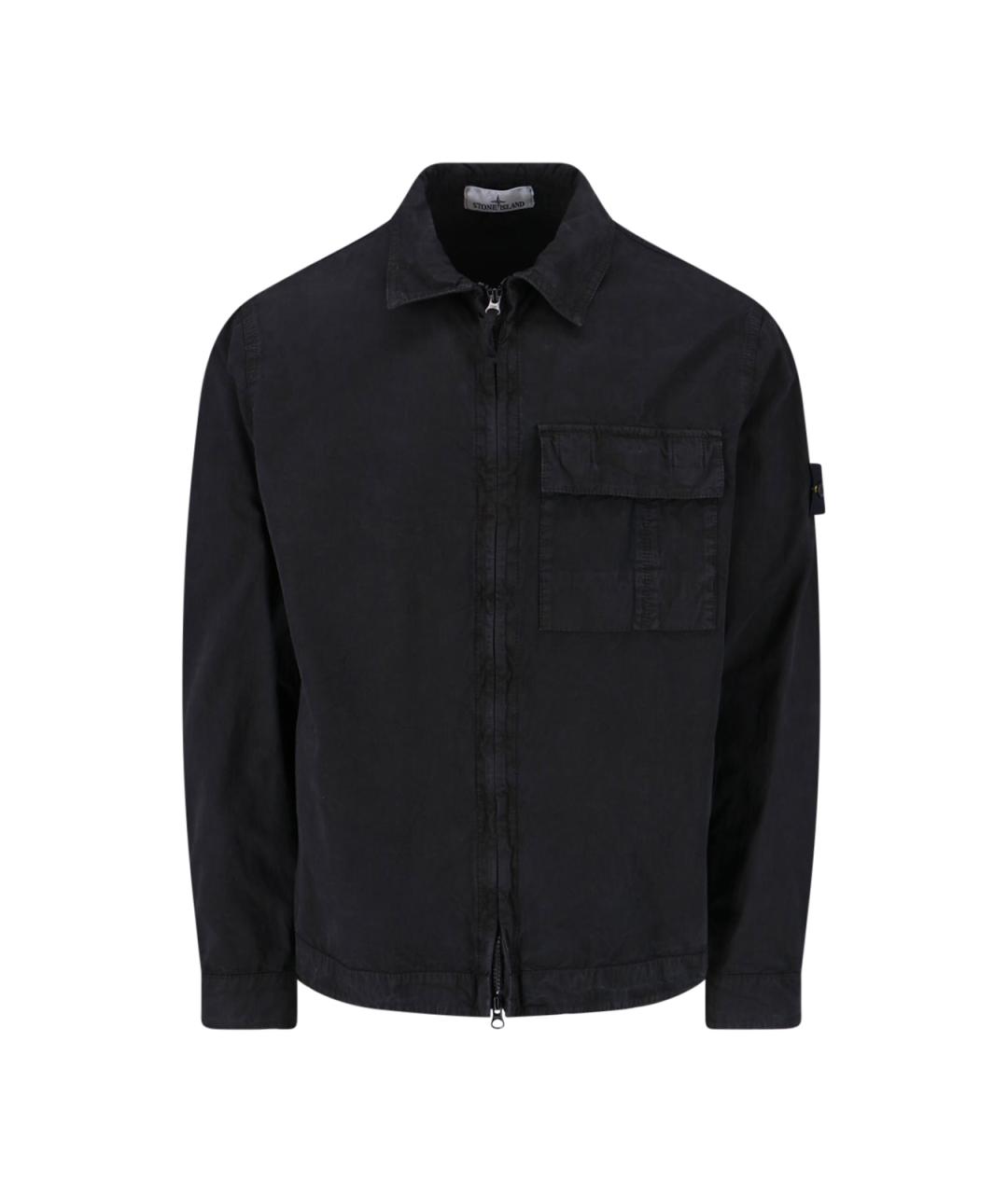 STONE ISLAND Черная хлопковая куртка, фото 1