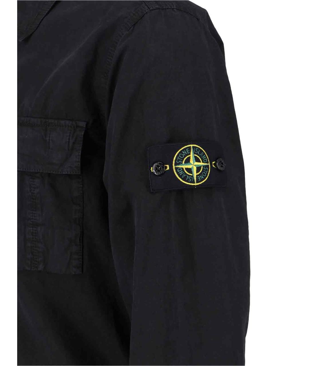 STONE ISLAND Черная хлопковая куртка, фото 3