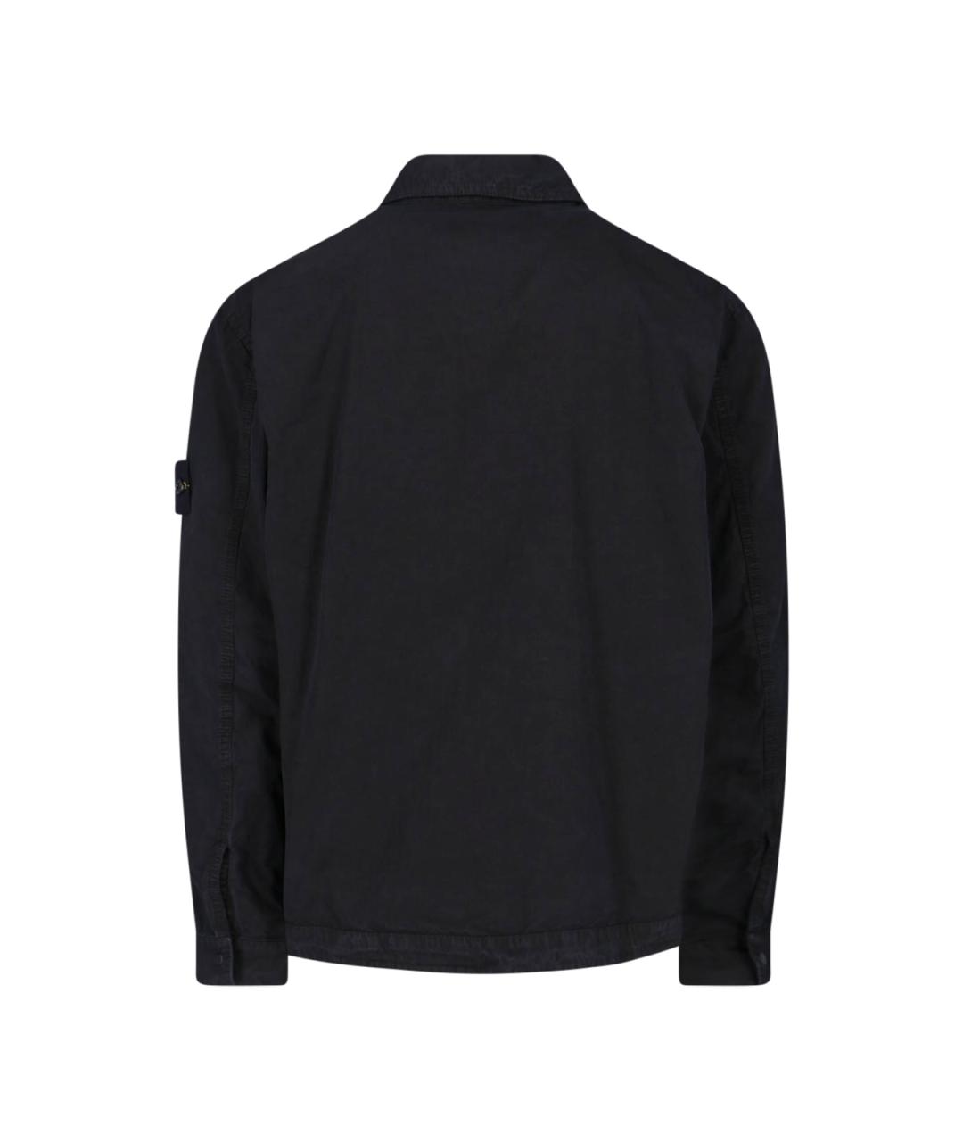 STONE ISLAND Черная хлопковая куртка, фото 2