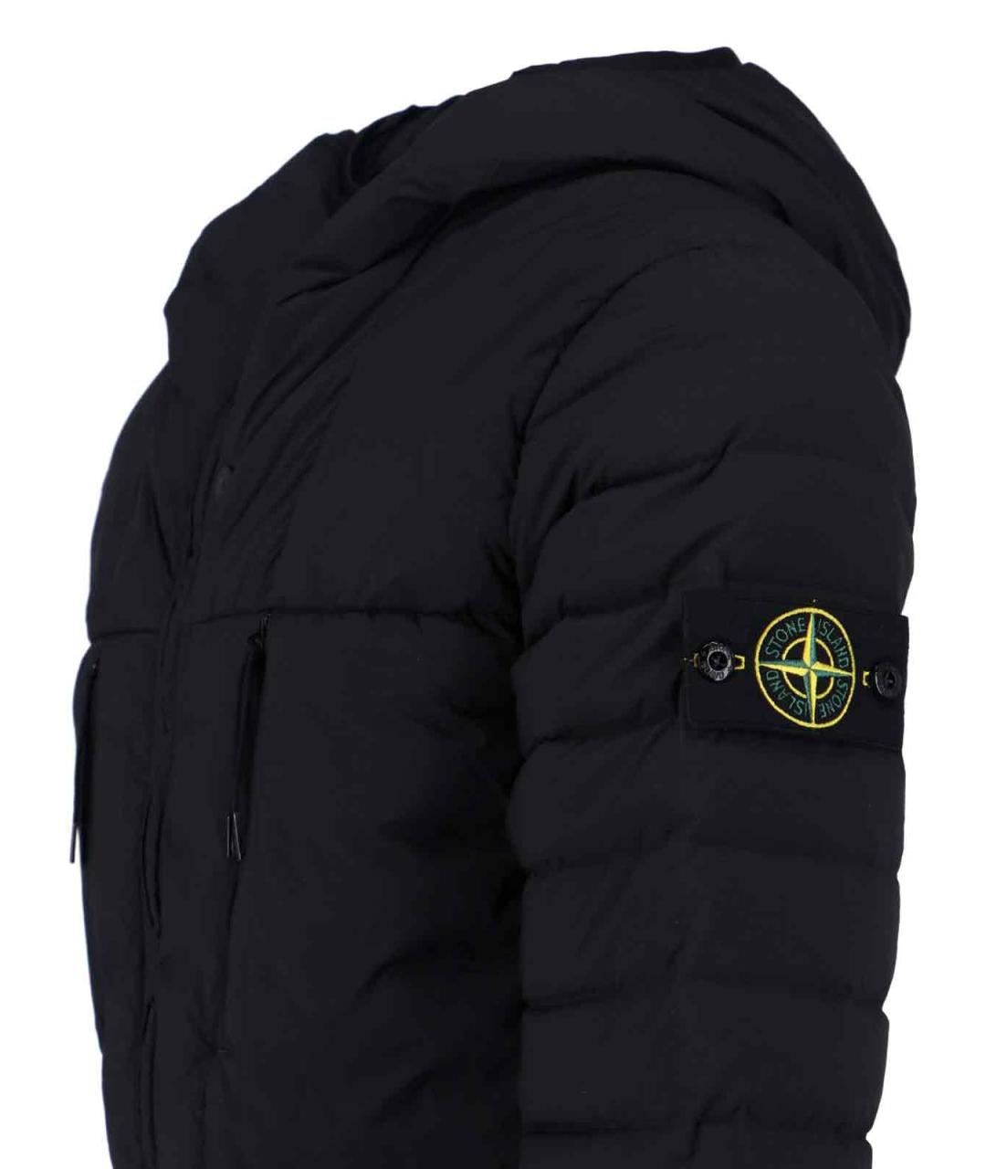 STONE ISLAND Черный полиамидовый пуховик, фото 3