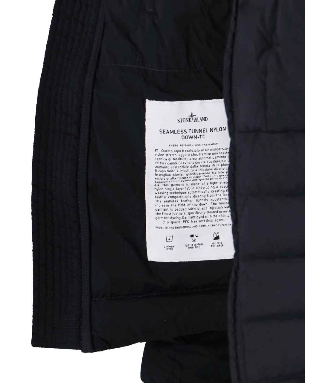 STONE ISLAND Черный полиамидовый пуховик, фото 5