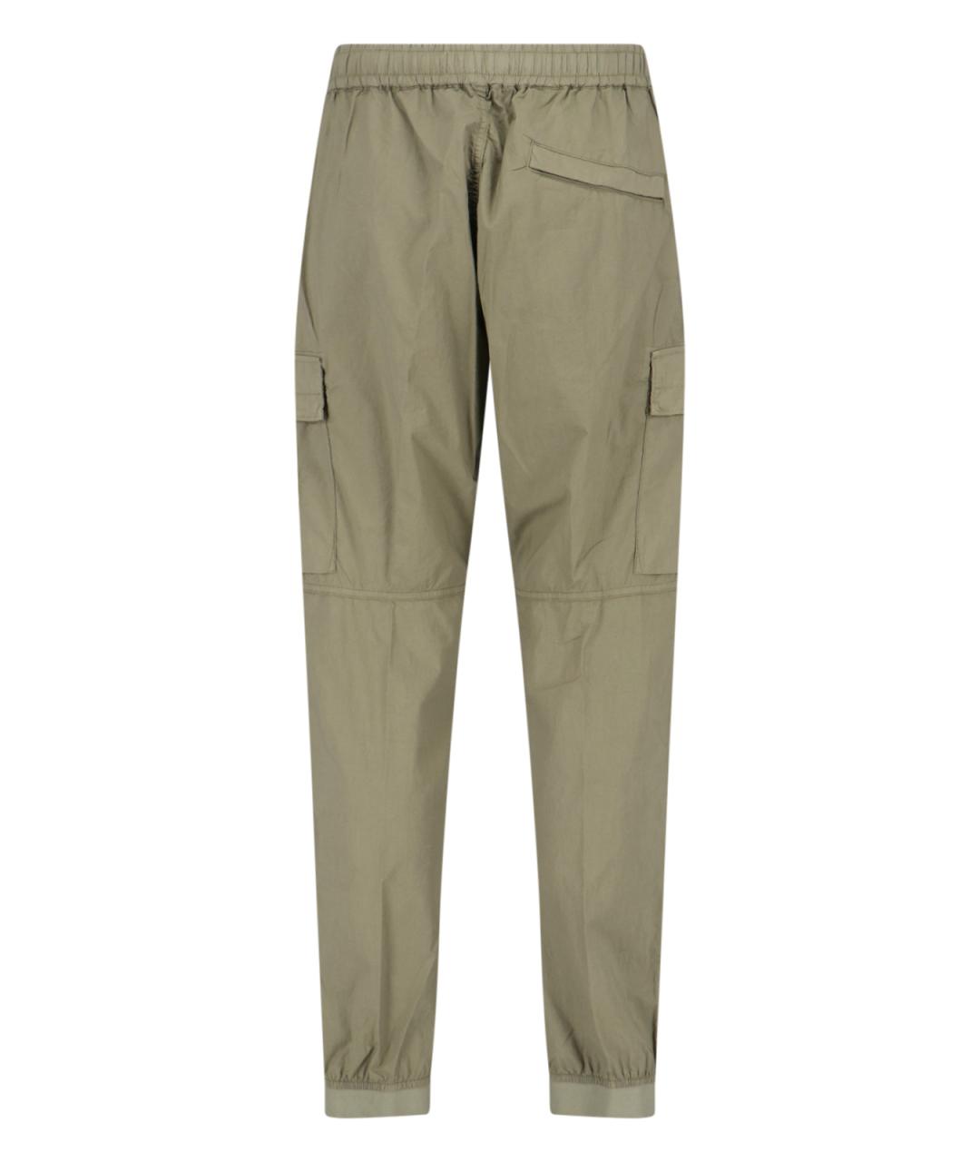 STONE ISLAND Зеленые хлопковые повседневные брюки, фото 2