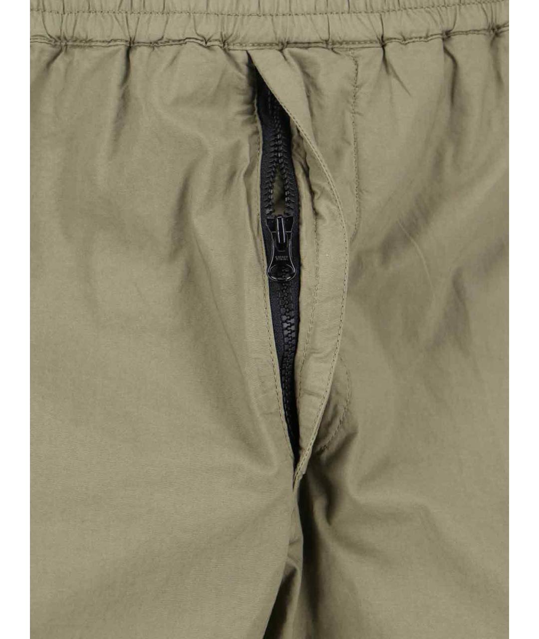 STONE ISLAND Зеленые хлопковые повседневные брюки, фото 5