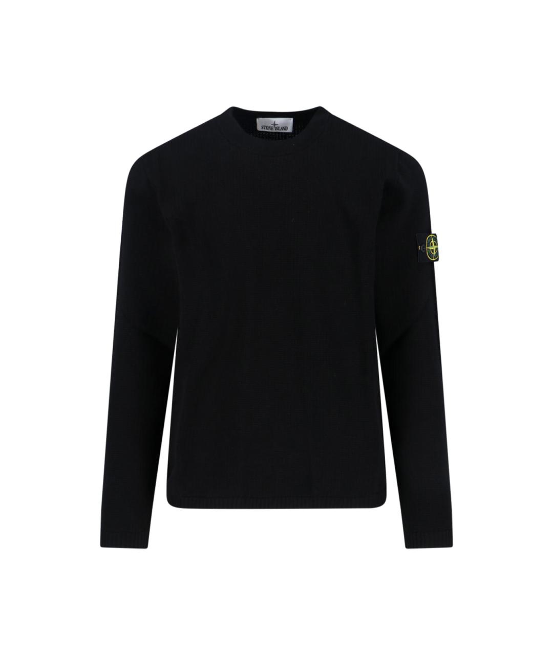 STONE ISLAND Черный хлопковый джемпер / свитер, фото 1