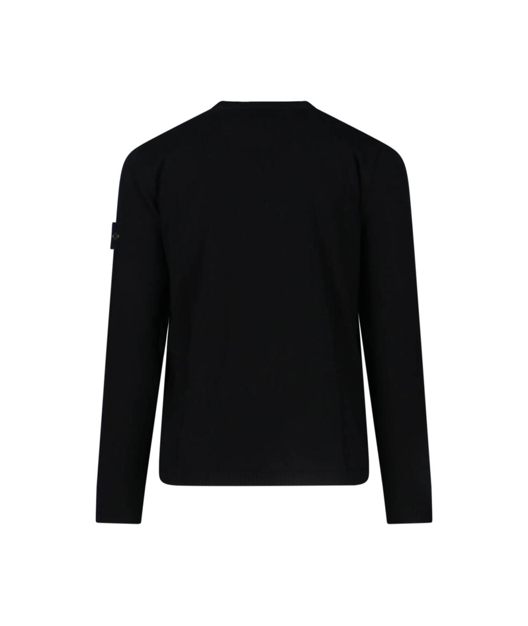 STONE ISLAND Черный хлопковый джемпер / свитер, фото 2