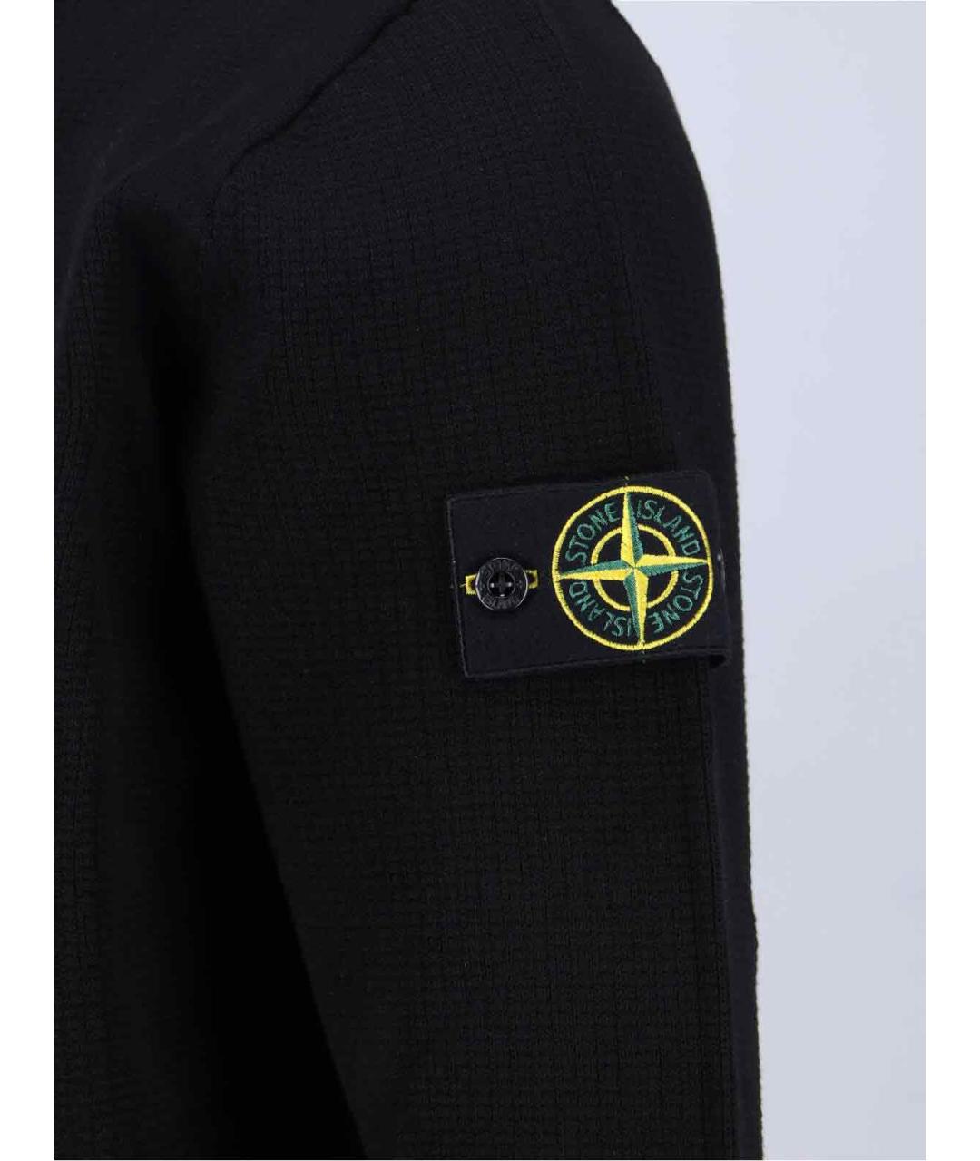 STONE ISLAND Черный хлопковый джемпер / свитер, фото 3