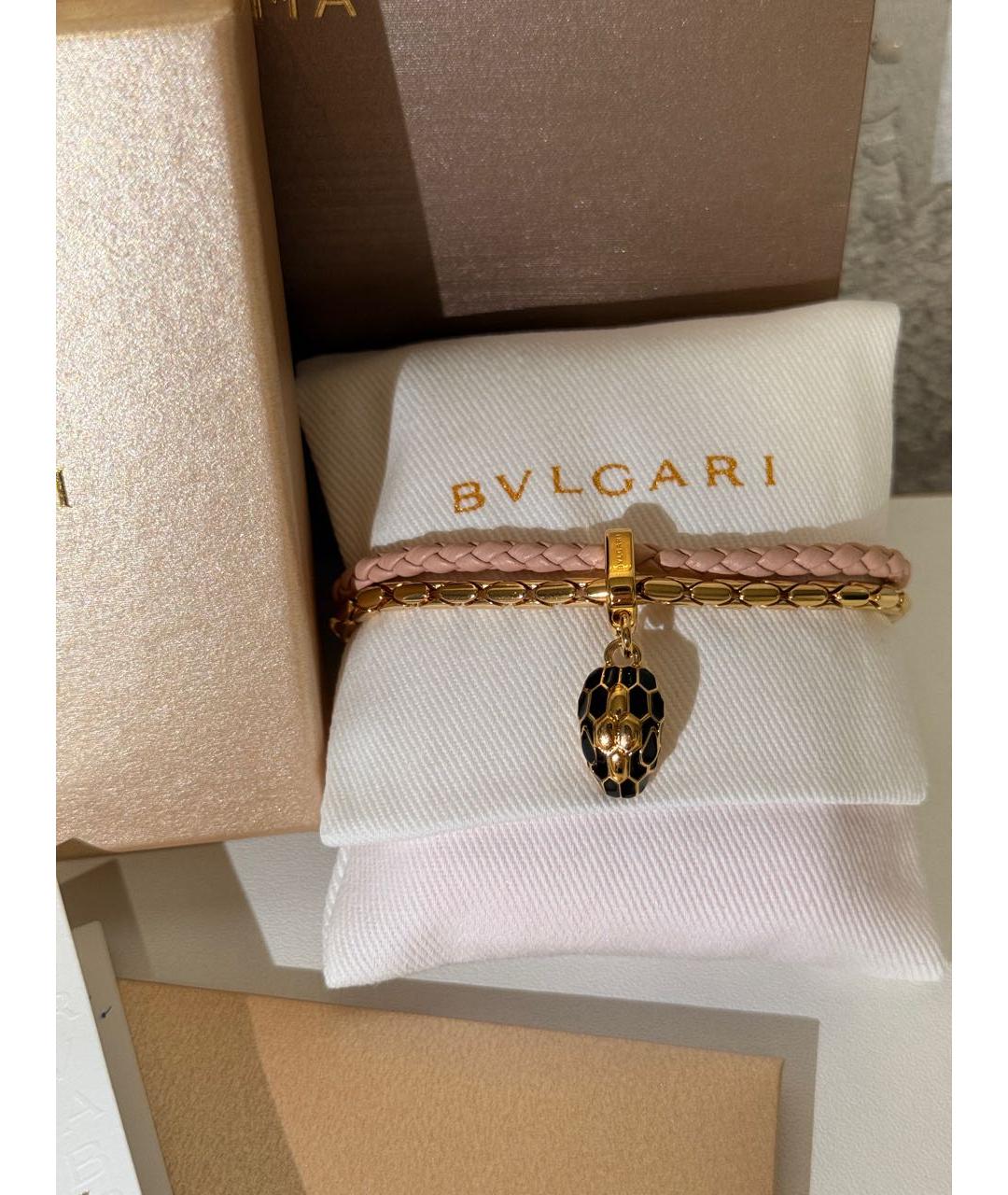 BVLGARI Розовый латунный браслет, фото 5