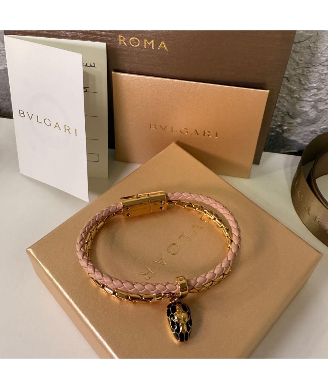 BVLGARI Розовый латунный браслет, фото 2