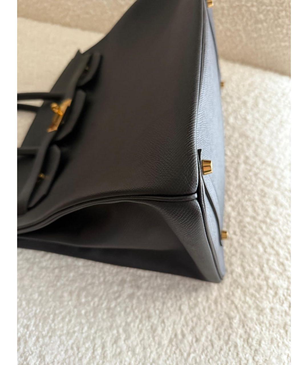 HERMES Черная кожаная сумка с короткими ручками, фото 6