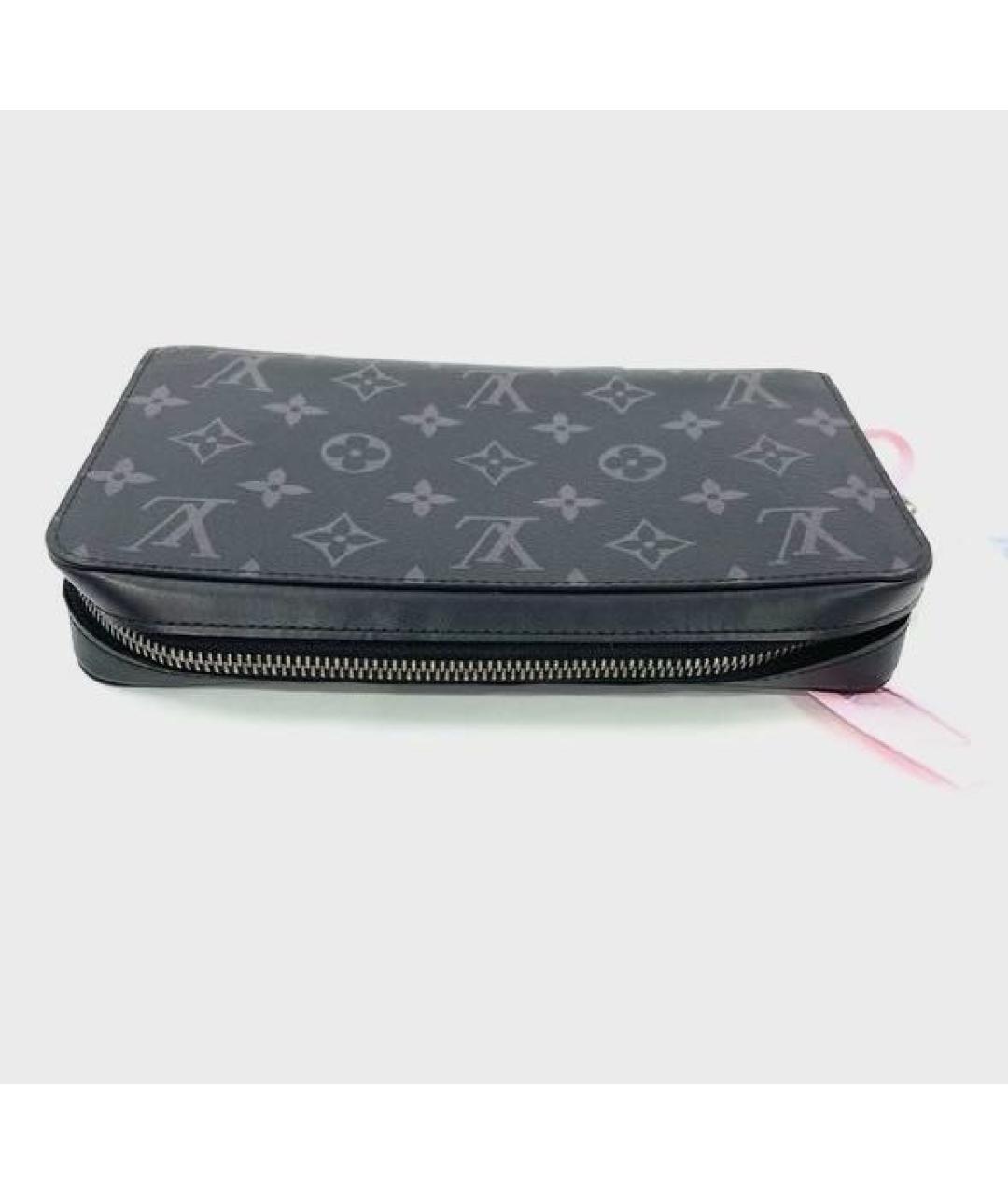 LOUIS VUITTON Черная кожаная барсетка, фото 7