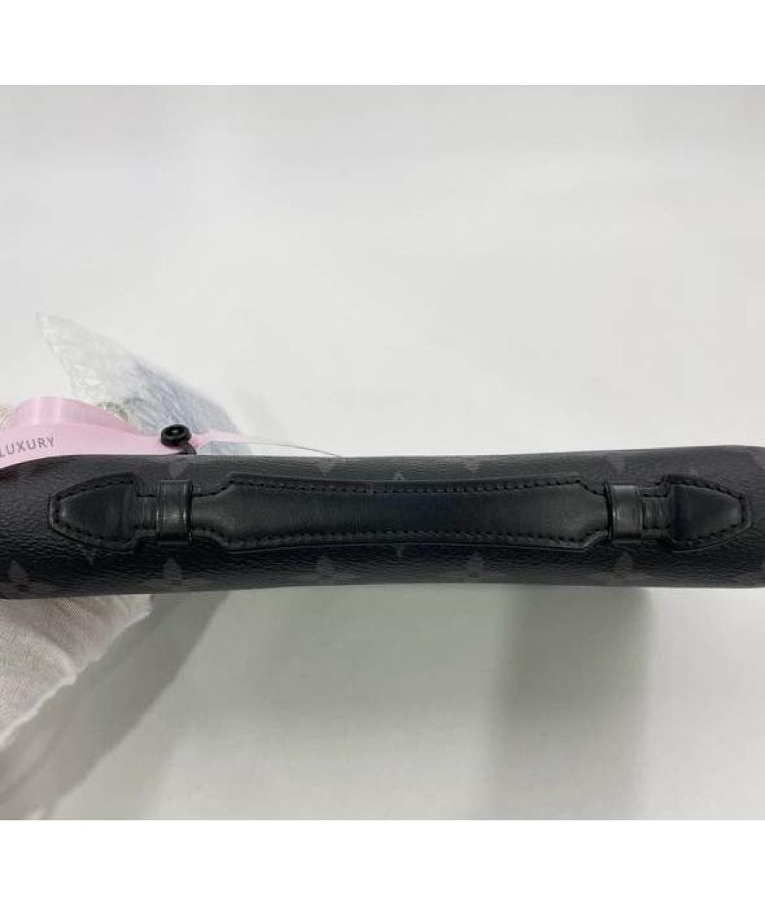 LOUIS VUITTON Черная кожаная барсетка, фото 6