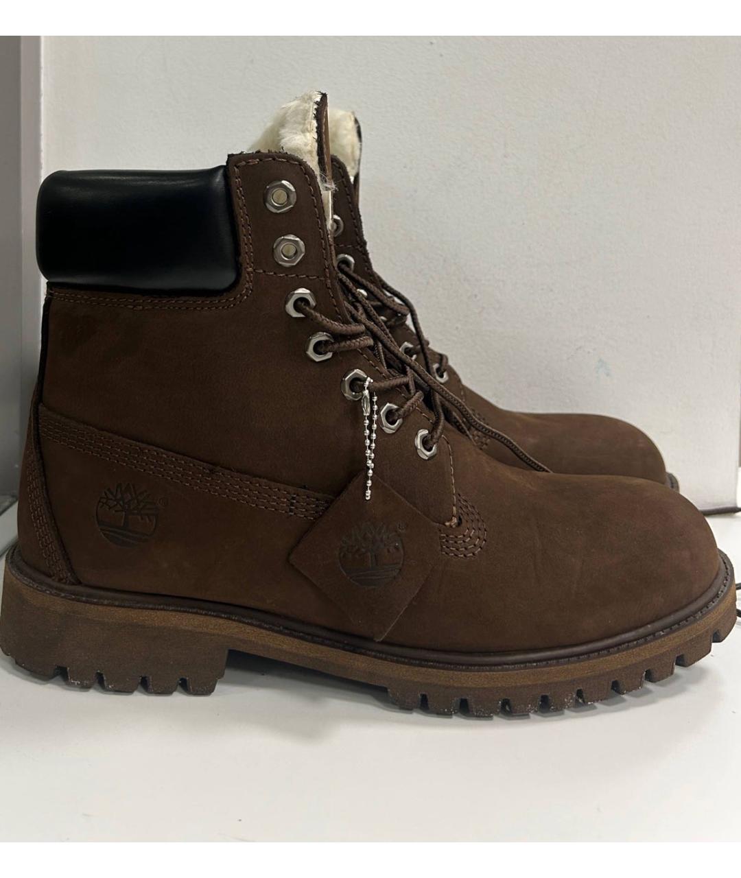 TIMBERLAND Коричневые нубуковые высокие ботинки, фото 5