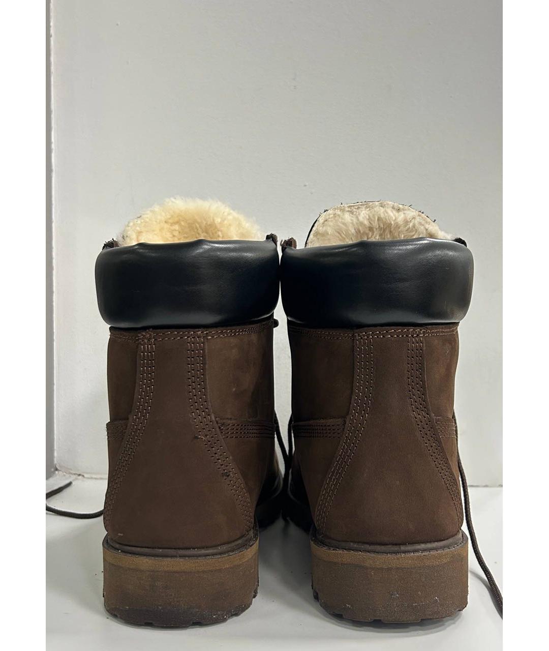 TIMBERLAND Коричневые нубуковые высокие ботинки, фото 4