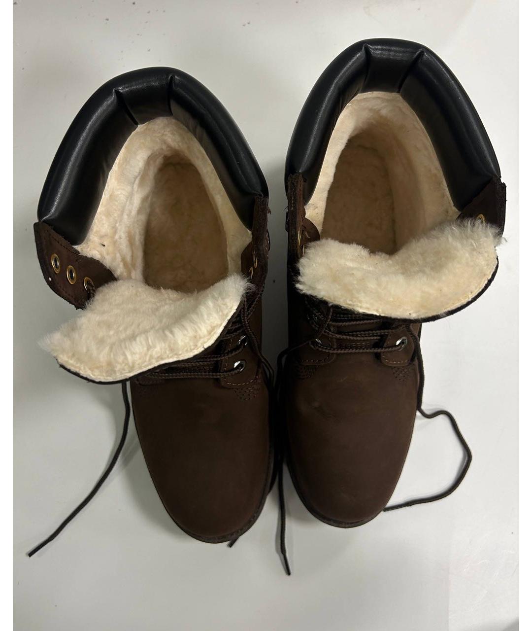 TIMBERLAND Коричневые нубуковые высокие ботинки, фото 3