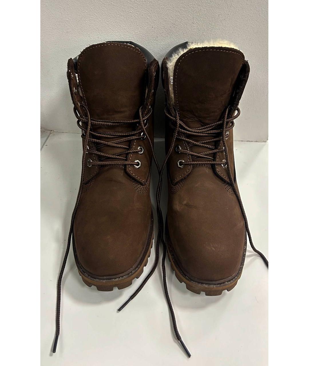 TIMBERLAND Коричневые нубуковые высокие ботинки, фото 2