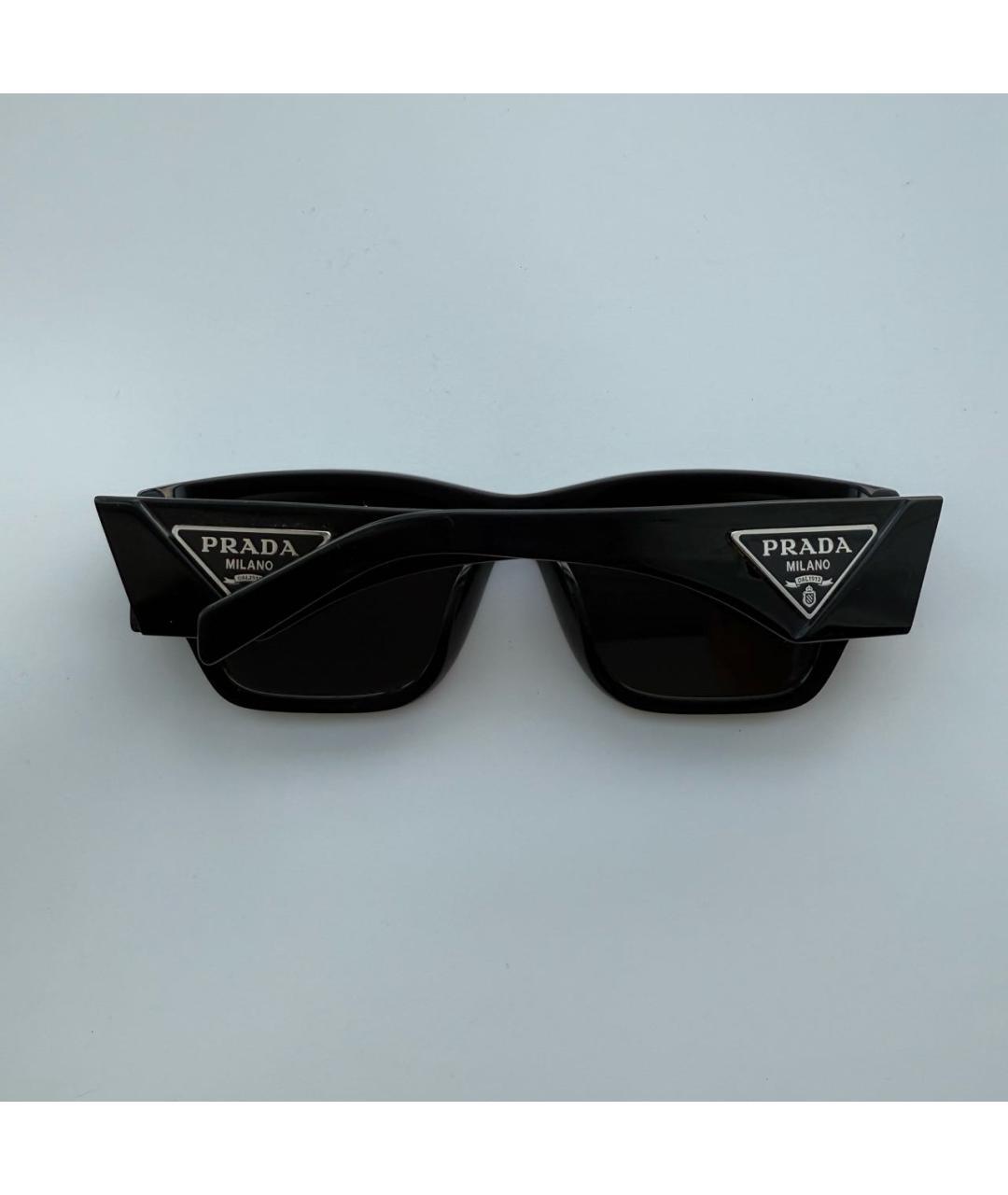 PRADA Черные пластиковые солнцезащитные очки, фото 4
