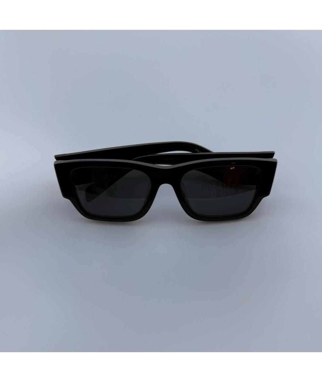 PRADA Черные пластиковые солнцезащитные очки, фото 2