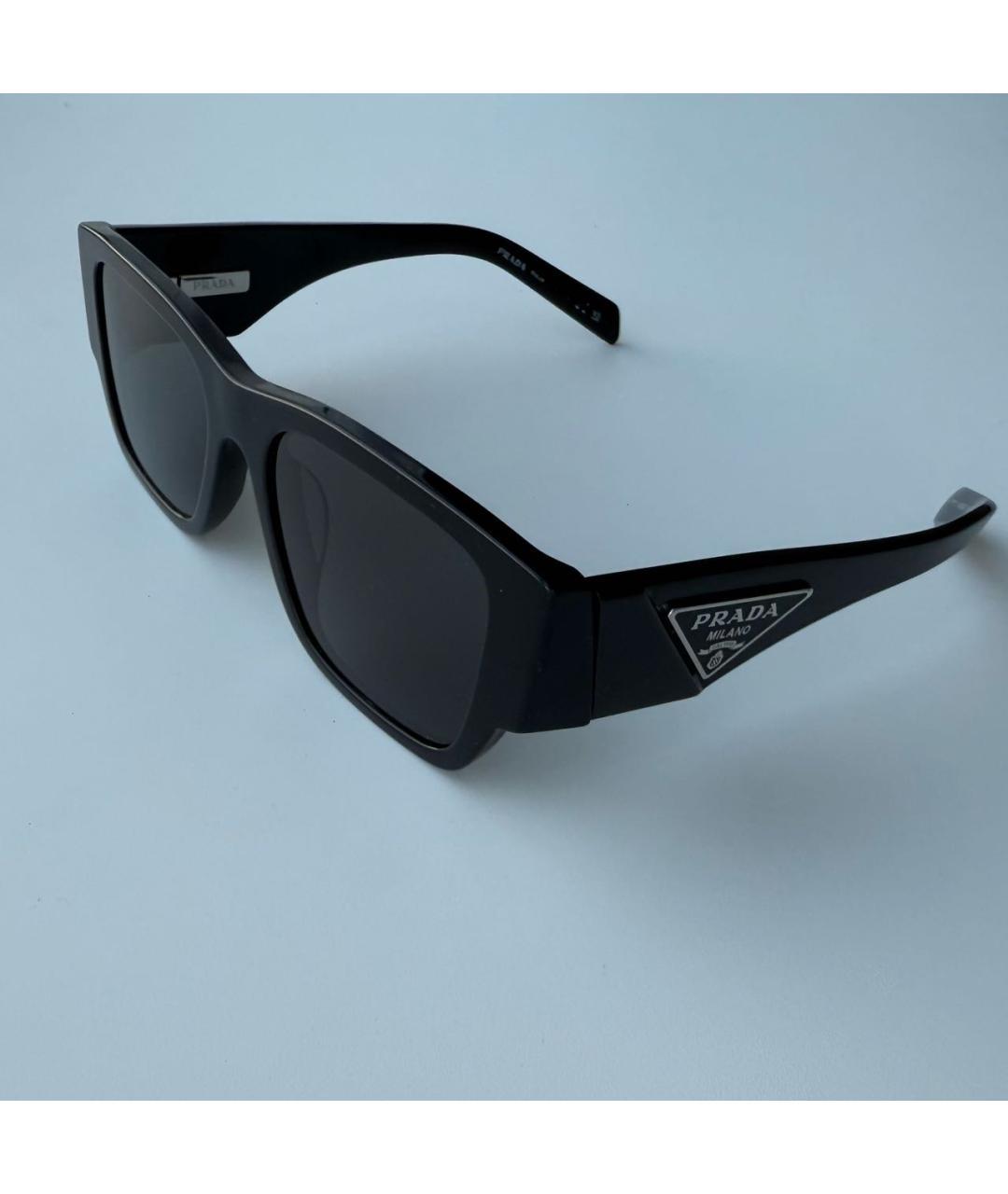 PRADA Черные пластиковые солнцезащитные очки, фото 5