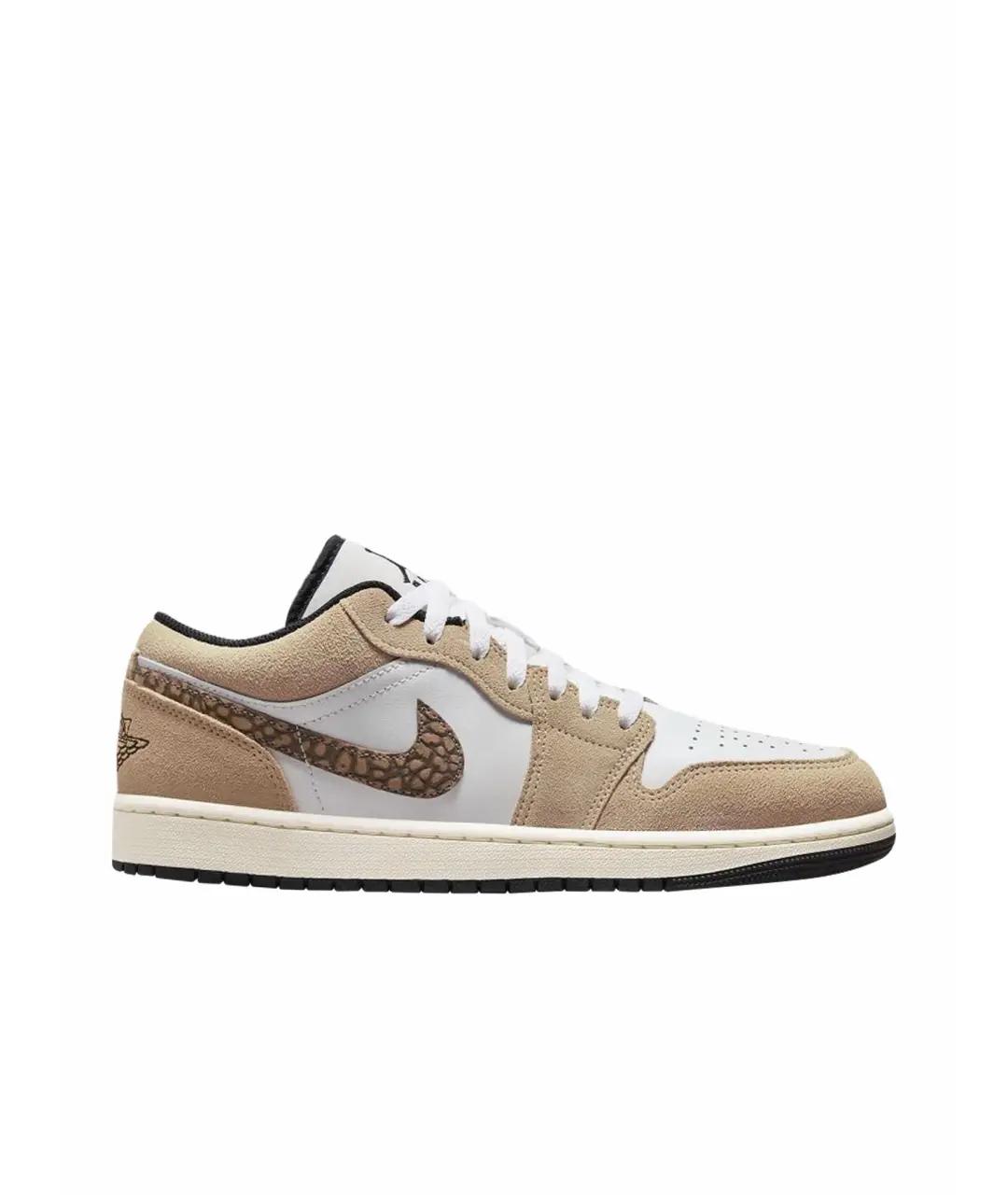 JORDAN Бежевые замшевые низкие кроссовки / кеды, фото 1