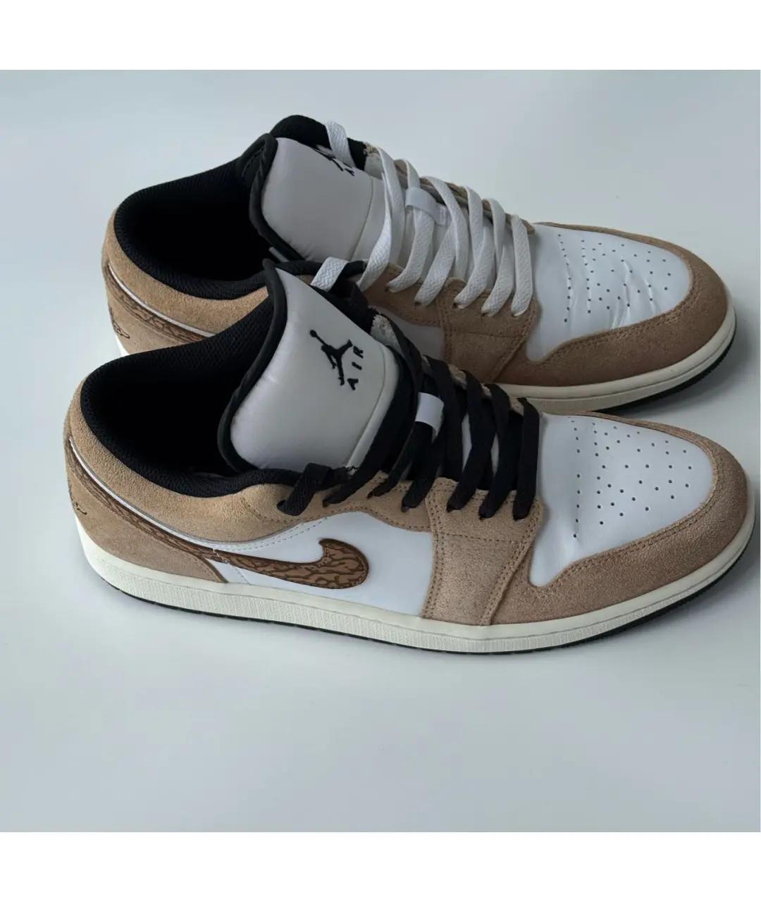 JORDAN Бежевые замшевые низкие кроссовки / кеды, фото 5