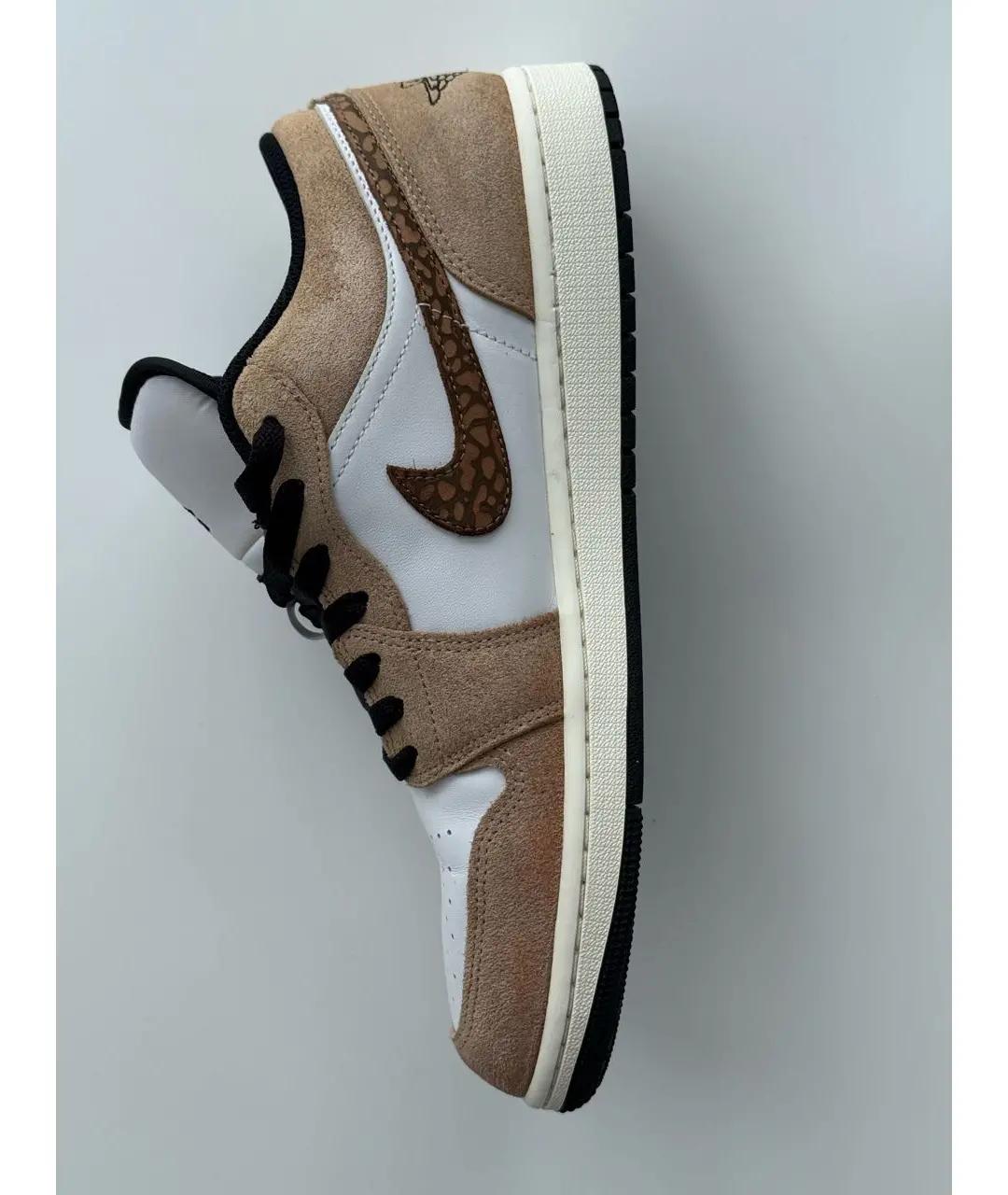 JORDAN Бежевые замшевые низкие кроссовки / кеды, фото 3