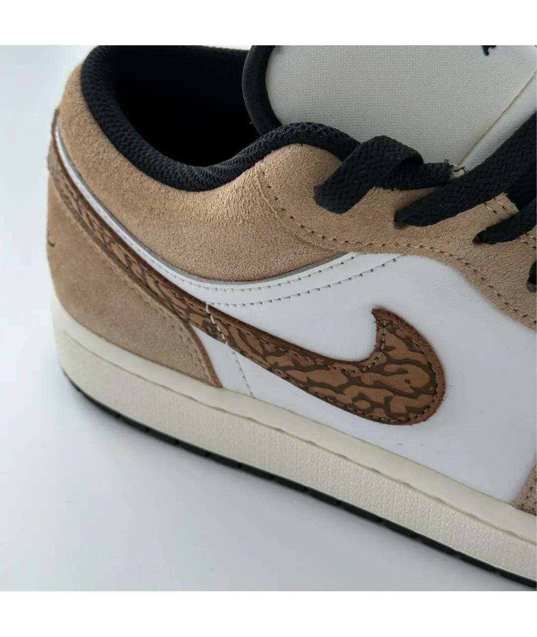 JORDAN Бежевые замшевые низкие кроссовки / кеды, фото 4