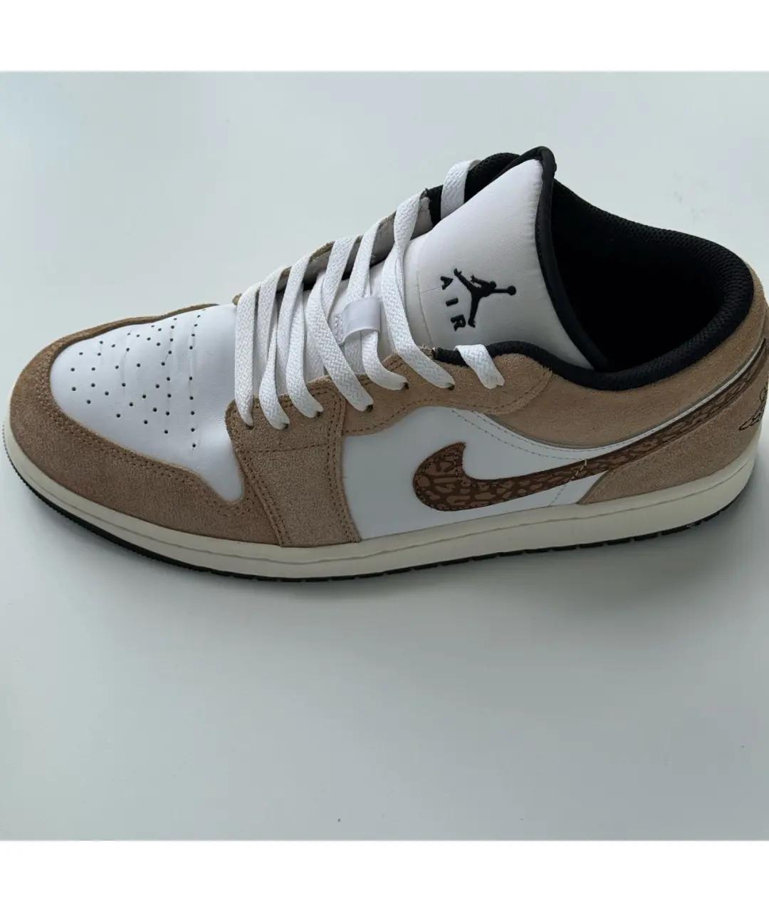 JORDAN Бежевые замшевые низкие кроссовки / кеды, фото 6