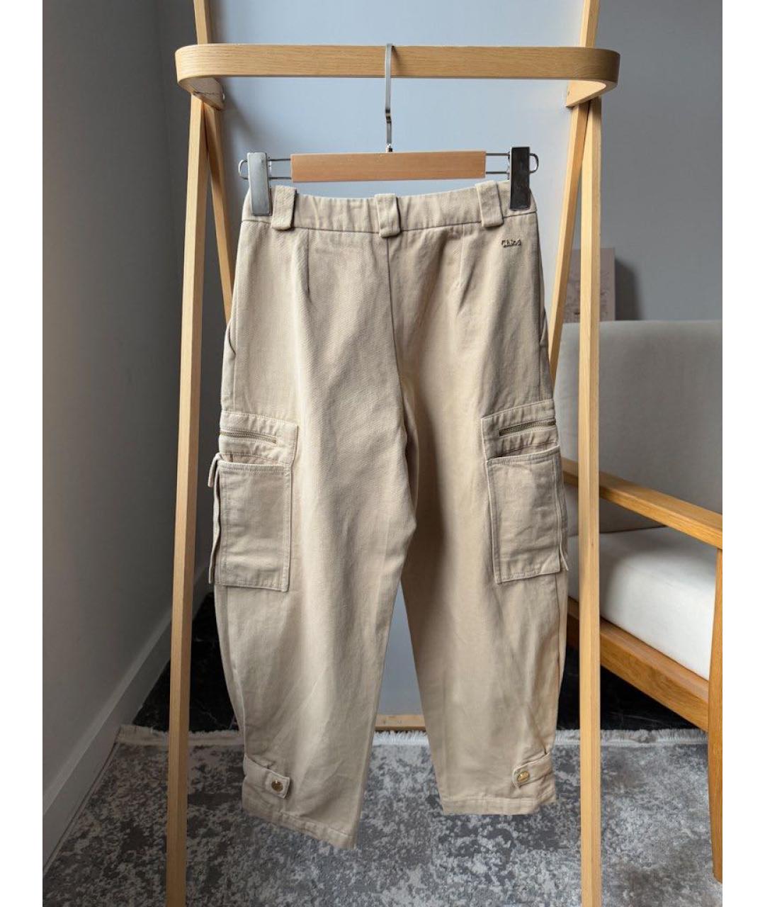 CHLOE Бежевые хлопковые брюки и шорты, фото 2