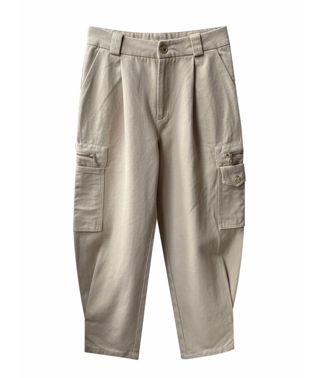 CHLOE Бежевые хлопковые брюки и шорты, фото 1