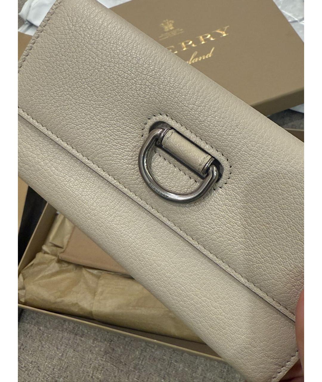 BURBERRY Бежевый кожаный кошелек, фото 2