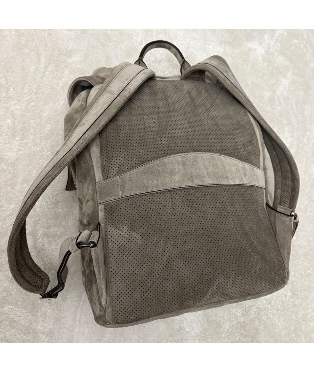 BRUNELLO CUCINELLI Хаки кожаный рюкзак, фото 4