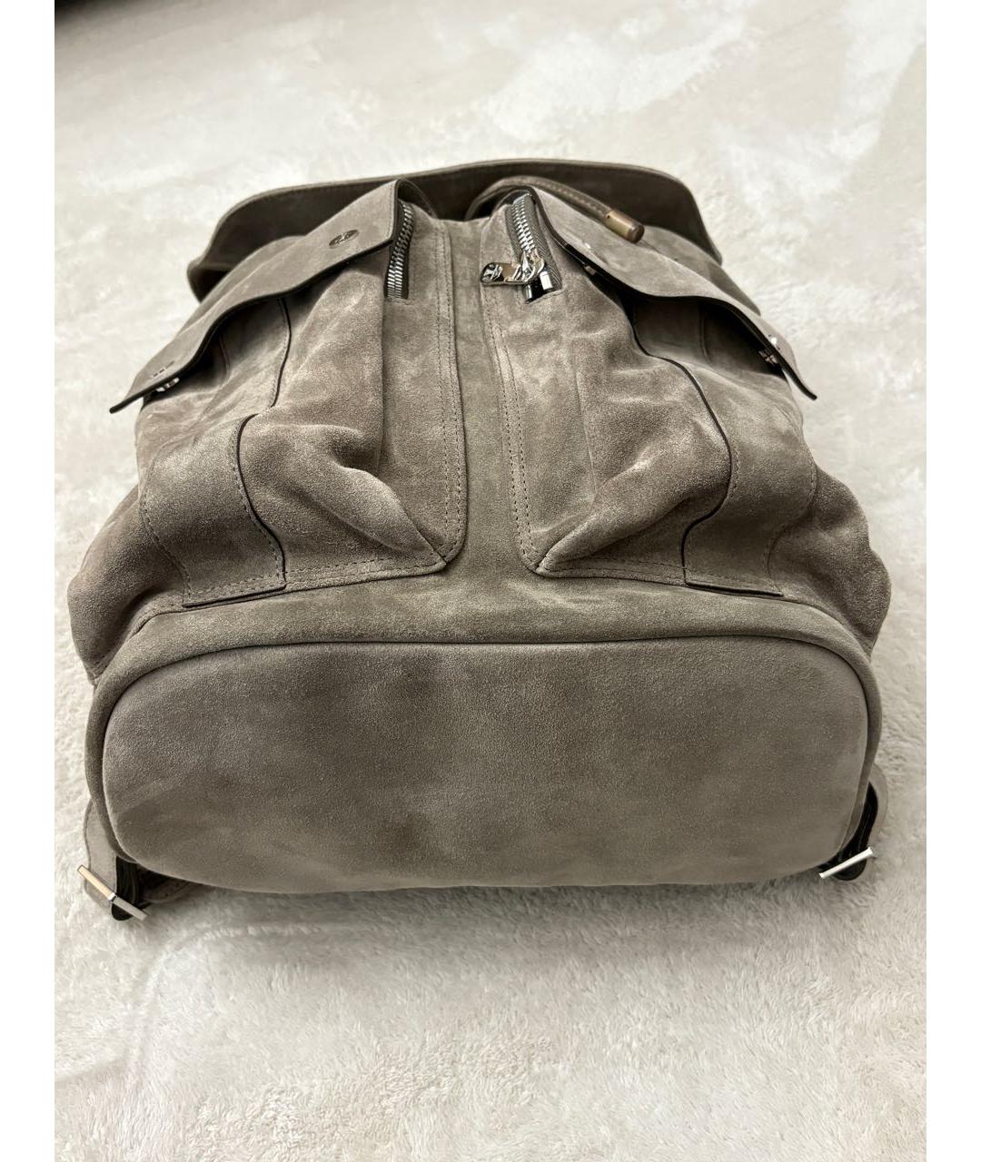 BRUNELLO CUCINELLI Хаки кожаный рюкзак, фото 3