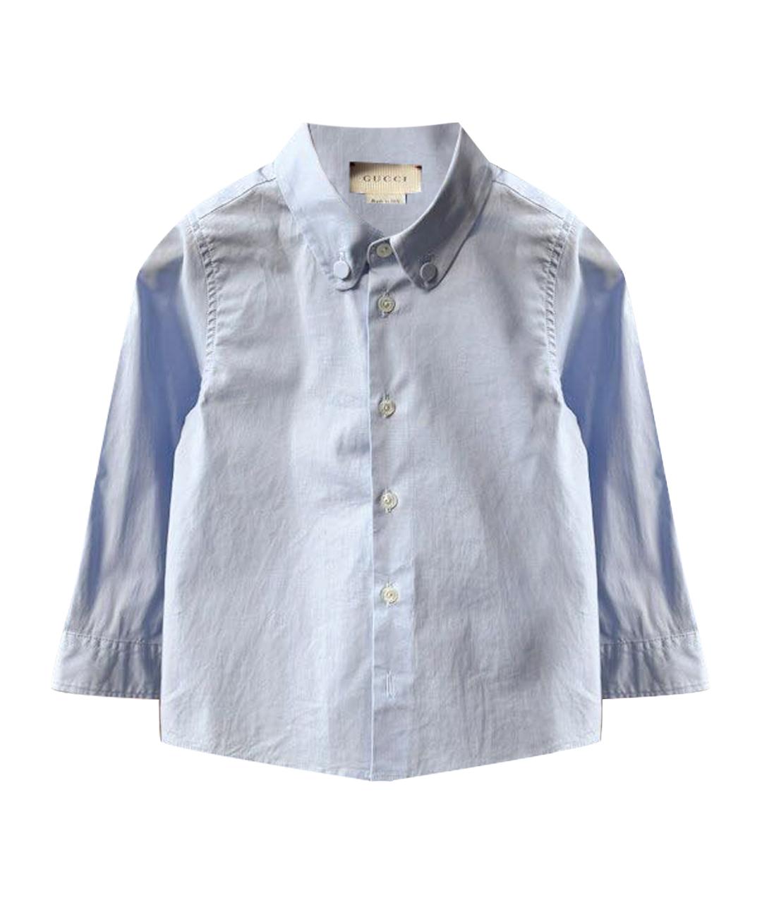 GUCCI Голубая хлопковая детская рубашка, фото 1