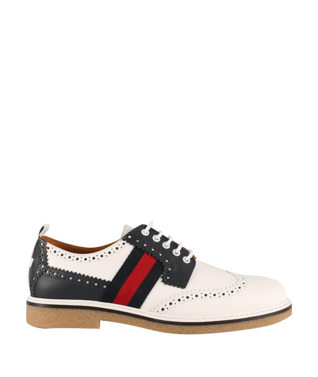 GUCCI Белые кожаные туфли, фото 1