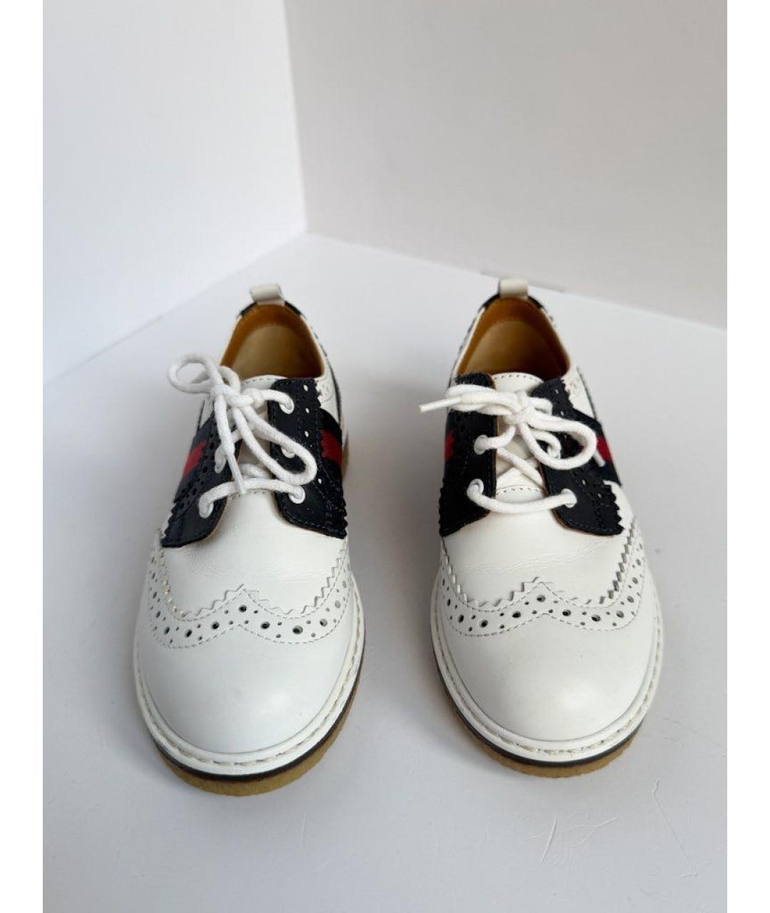 GUCCI Белые кожаные туфли, фото 2