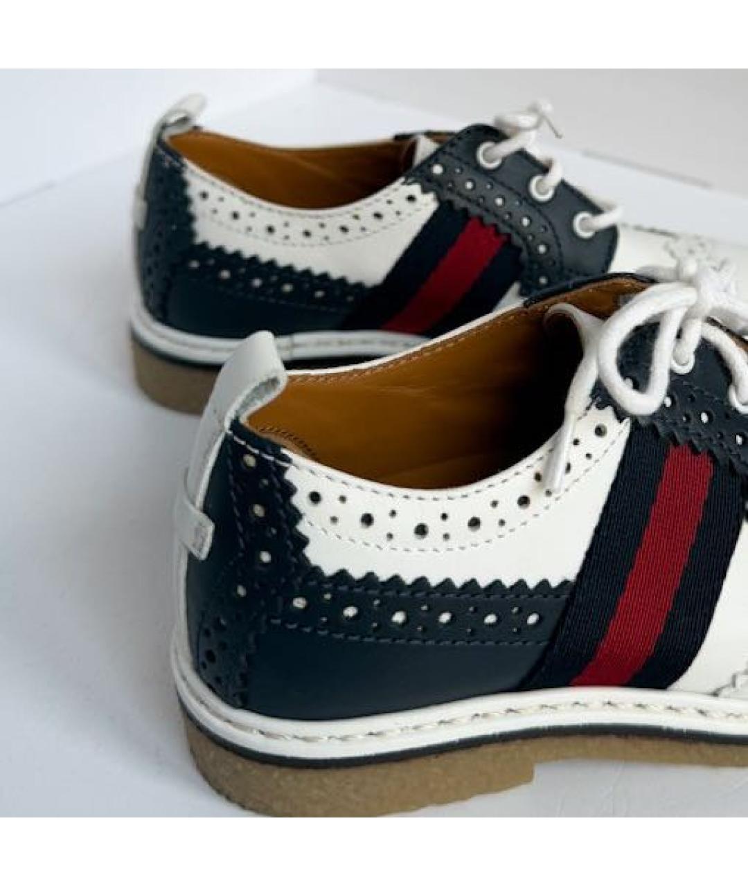 GUCCI Белые кожаные туфли, фото 4