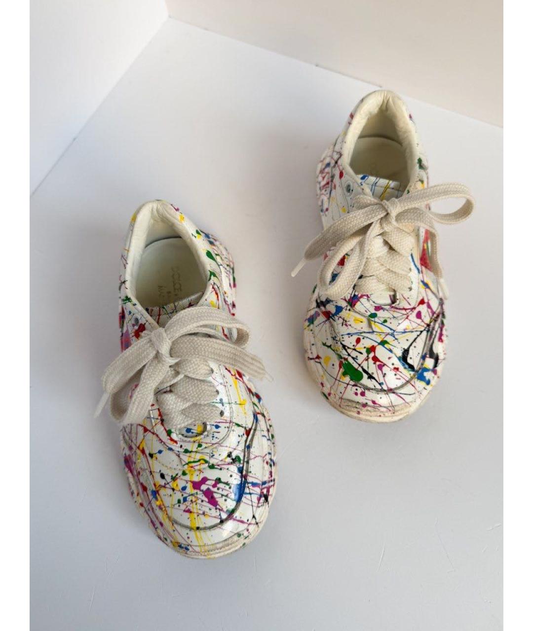 DOLCE&GABBANA Белые кожаные кеды, фото 2