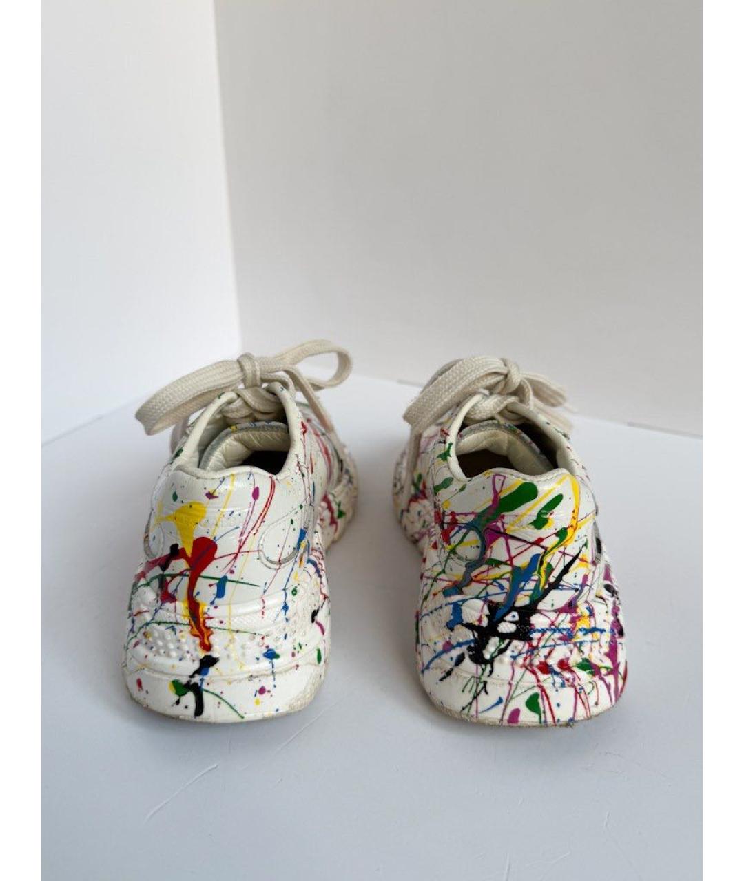 DOLCE&GABBANA Белые кожаные кеды, фото 4